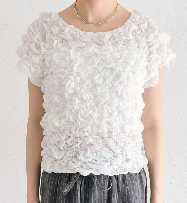  「ふわふわシャーリングTシャツ」|Tシャツ・カットソー|