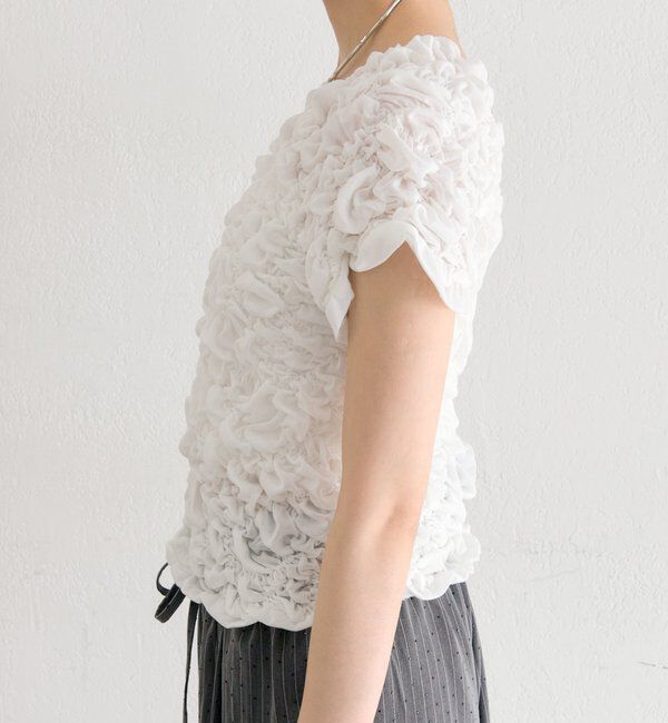  「ふわふわシャーリングTシャツ」|Tシャツ・カットソー|