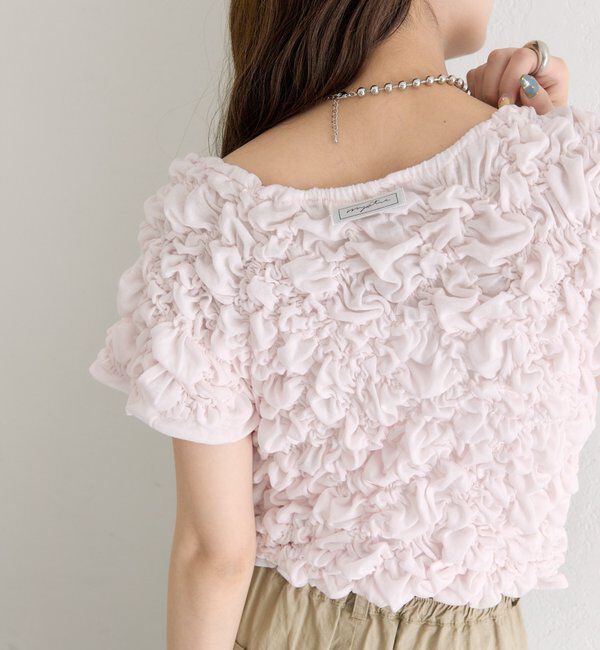  「ふわふわシャーリングTシャツ」|Tシャツ・カットソー|