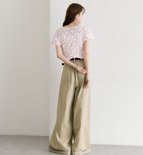  「ふわふわシャーリングTシャツ」|Tシャツ・カットソー|