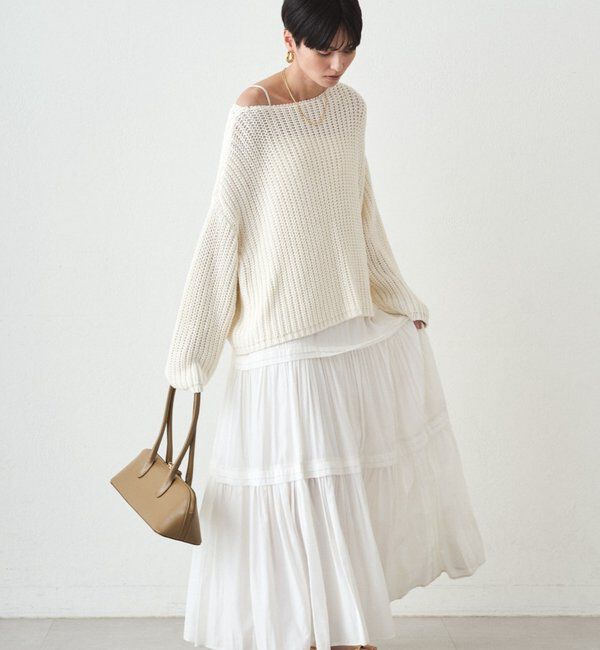  「サテンティアードキャミワンピース」|ワンピース|オフホワイト