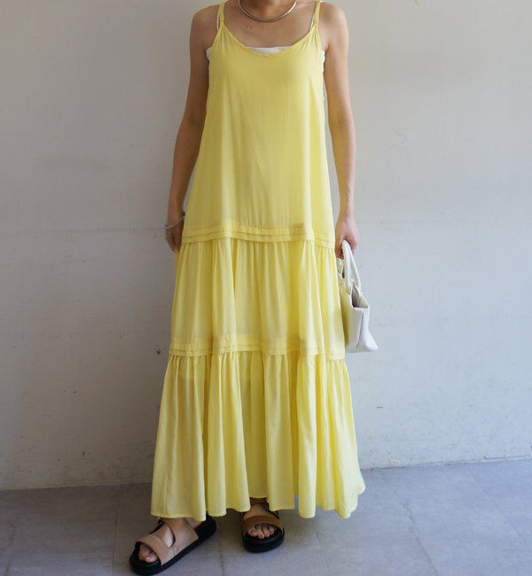  「サテンティアードキャミワンピース」|ワンピース|