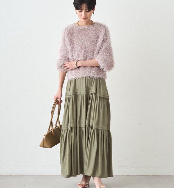  「サテンティアードキャミワンピース」|ワンピース|