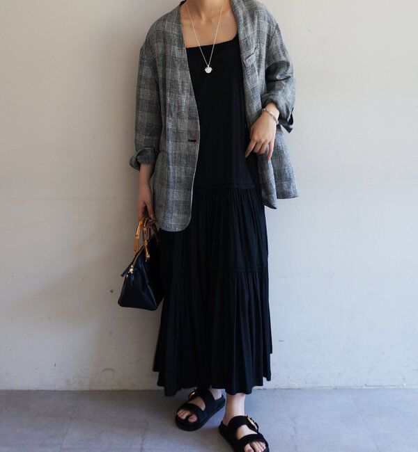  「サテンティアードキャミワンピース」|ワンピース|