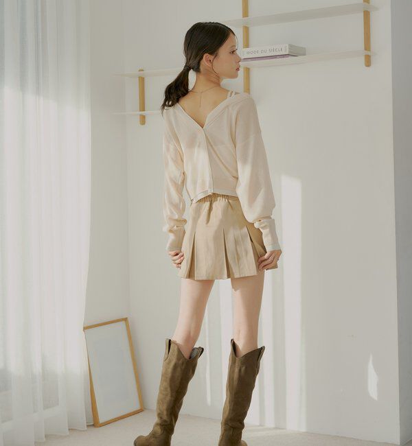  「バイカラーラメシアーカーディガン」|カーディガン|