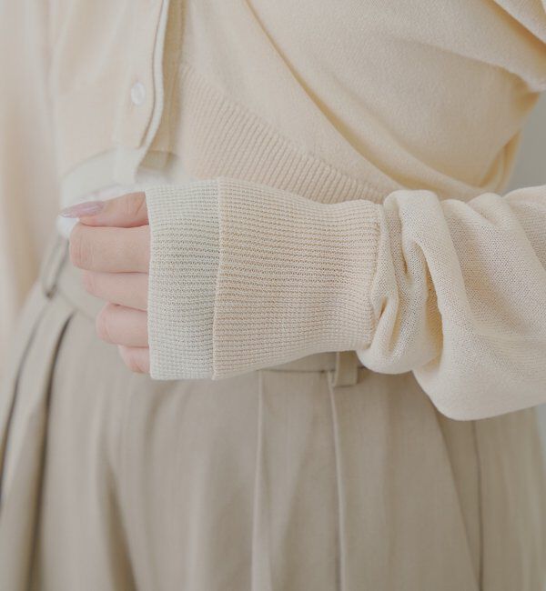  「バイカラーラメシアーカーディガン」|カーディガン|