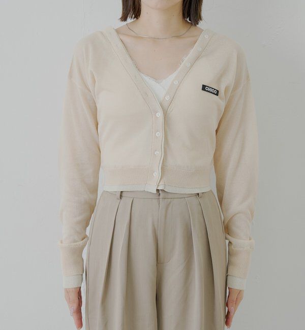  「バイカラーラメシアーカーディガン」|カーディガン|