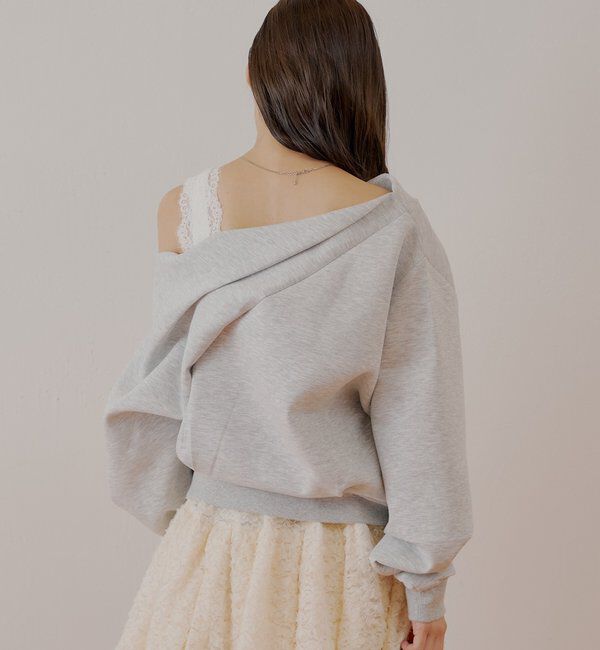  「ワンショル肩レーストップス」|Tシャツ・カットソー|