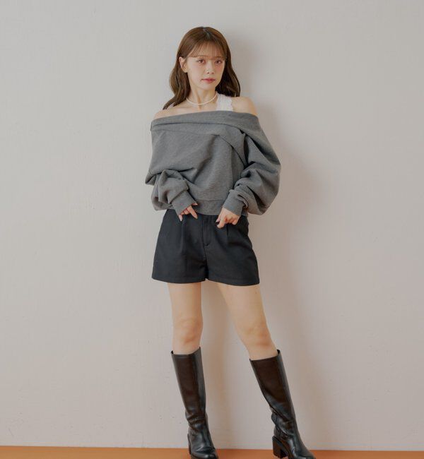  「ワンショル肩レーストップス」|Tシャツ・カットソー|