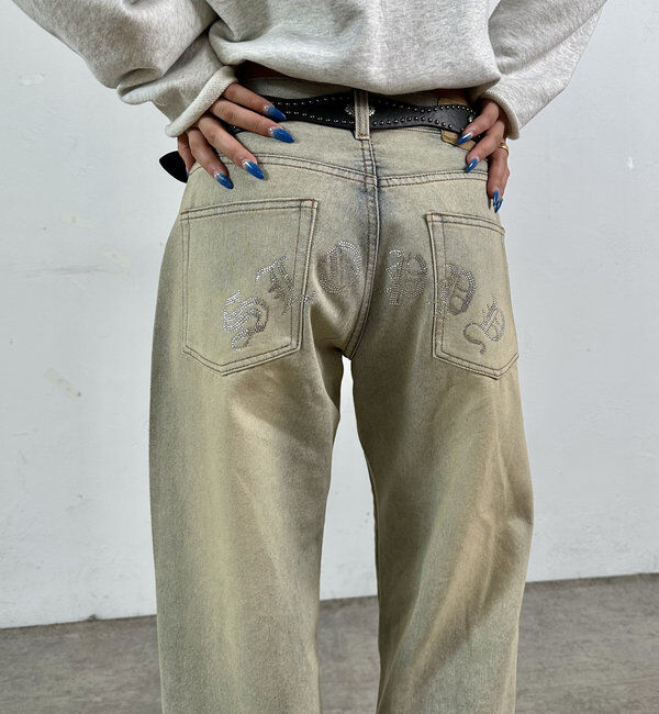  「【SLOPPY/スロッピー】ラインストーンローライズデニム」|デニム|