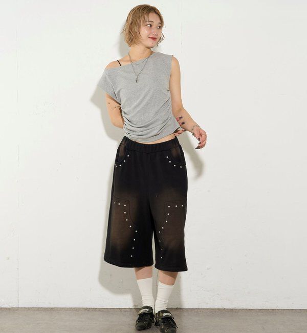  「【5色展開】マルチウェイギャザーオフショルノースリーブ」|キャミソール|