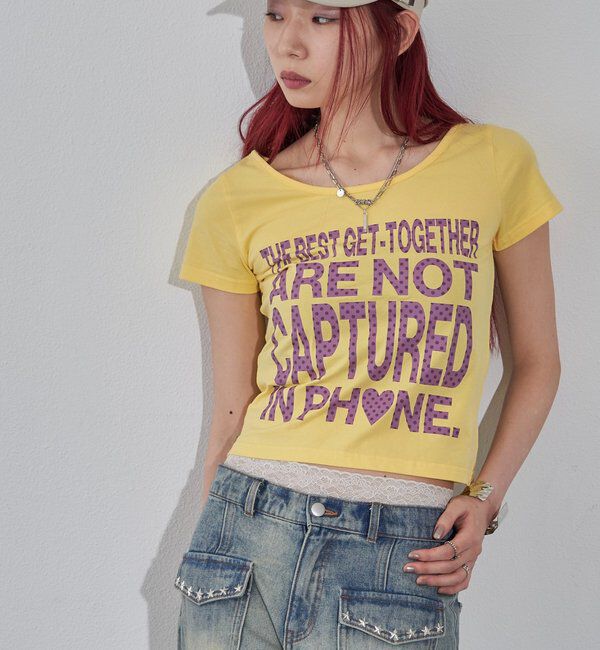  「【WEB限定】メッセージドットロゴS/S TEE」|Tシャツ・カットソー|イエロー