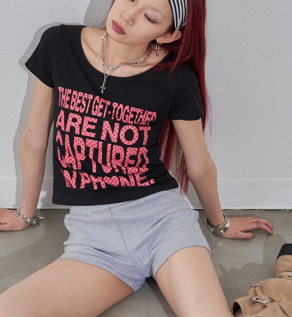  「【WEB限定】メッセージドットロゴS/S TEE」|Tシャツ・カットソー|ブラック