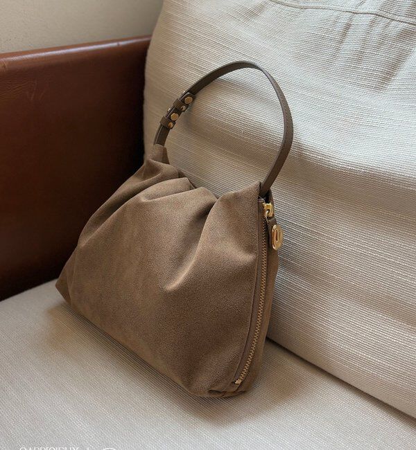  「【LE'MAGE&times;gemeilコラボ】スエードワンハンドルバッグ」|トートバッグ|キャメル