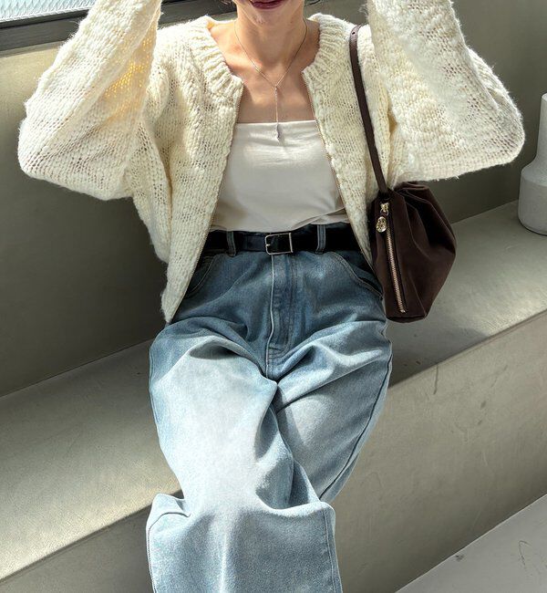  「【LE'MAGE&times;gemeilコラボ】スラブジップカーディガン」|カーディガン|