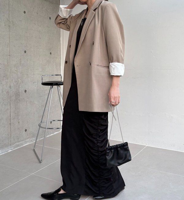  「【再販・サイズ展開あり・WEB限定カラー/グレージュ】Wテーラージャケット」|テーラードジャケット|