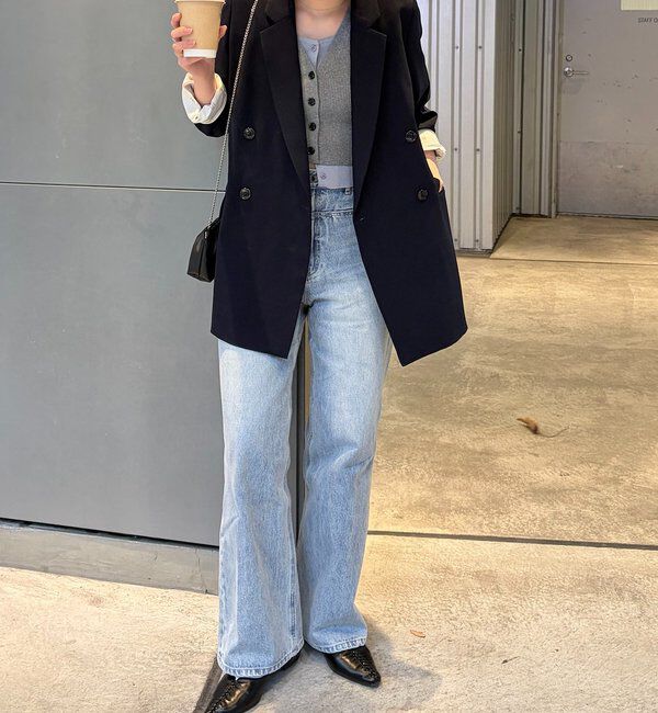  「【再販・サイズ展開あり・WEB限定カラー/グレージュ】Wテーラージャケット」|テーラードジャケット|