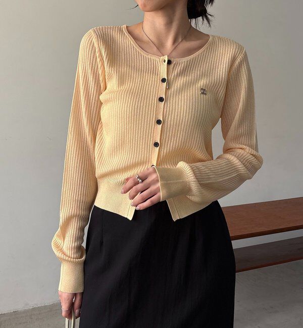  「シアーリブカーディガン」|カーディガン|イエロー