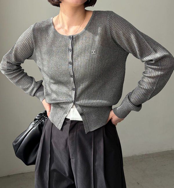  「シアーリブカーディガン」|カーディガン|グレー