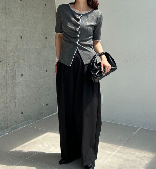  「【一癖可愛い】フロントタックフリルT」|Tシャツ・カットソー|