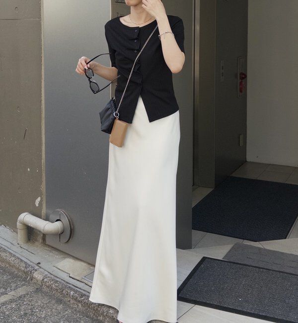  「【一癖可愛い】フロントタックフリルT」|Tシャツ・カットソー|