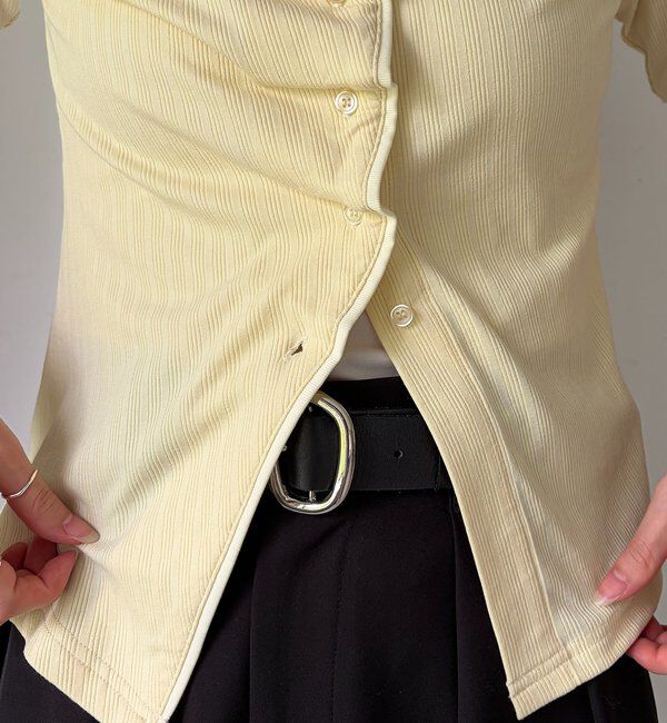  「【一癖可愛い】フロントタックフリルT」|Tシャツ・カットソー|