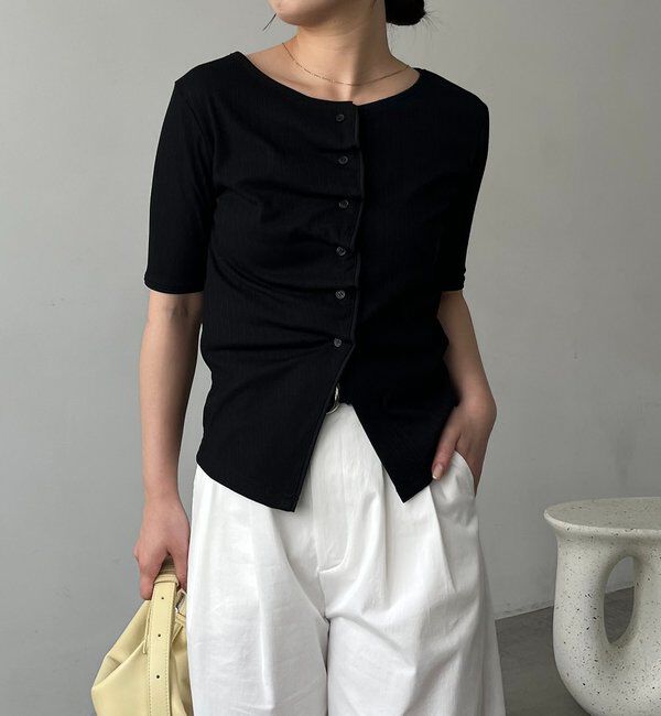  「【一癖可愛い】フロントタックフリルT」|Tシャツ・カットソー|