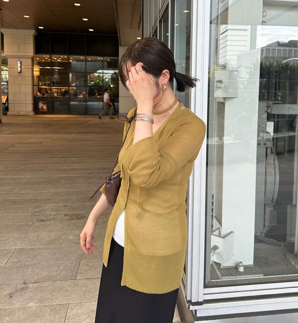  「【インフルエンサー＠komorin_コラボ】チョーカーリブカーディガン」|カーディガン|