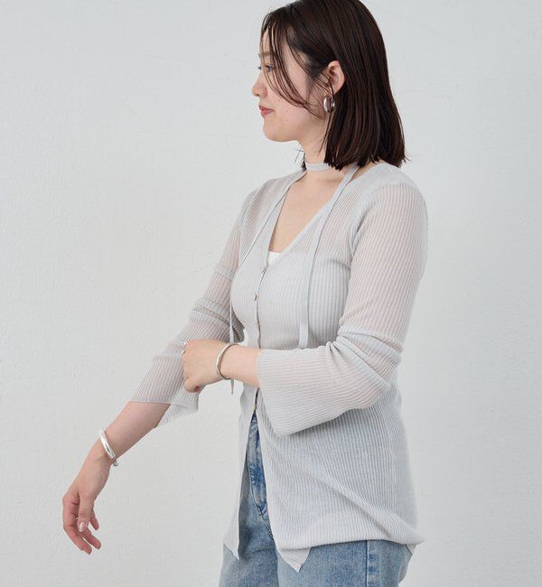  「【インフルエンサー＠komorin_コラボ】チョーカーリブカーディガン」|カーディガン|