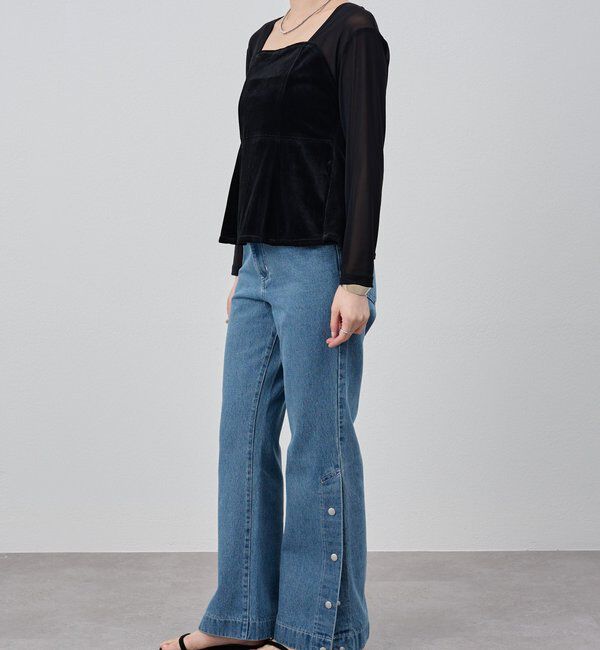  「サイドボタンデニム」|デニム|