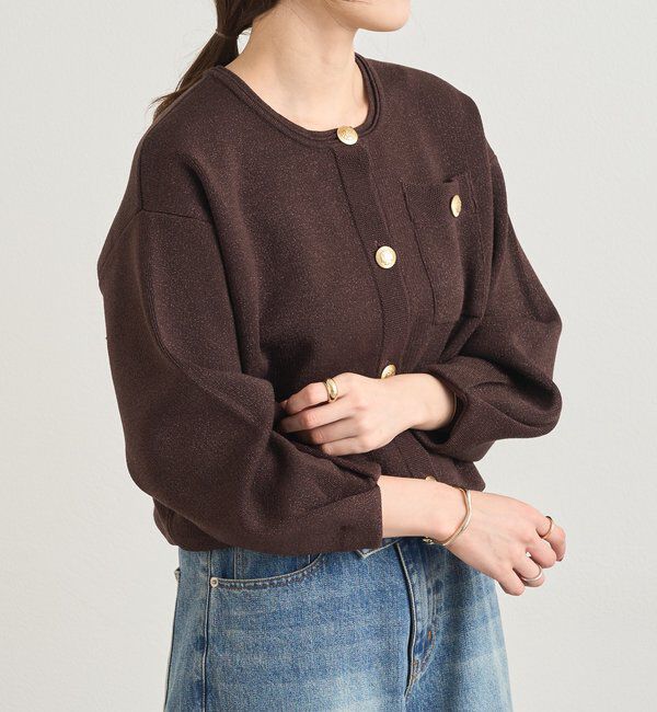  「ラメニットカーディガン」|カーディガン|