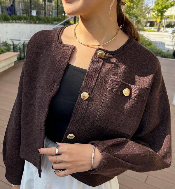  「ラメニットカーディガン」|カーディガン|