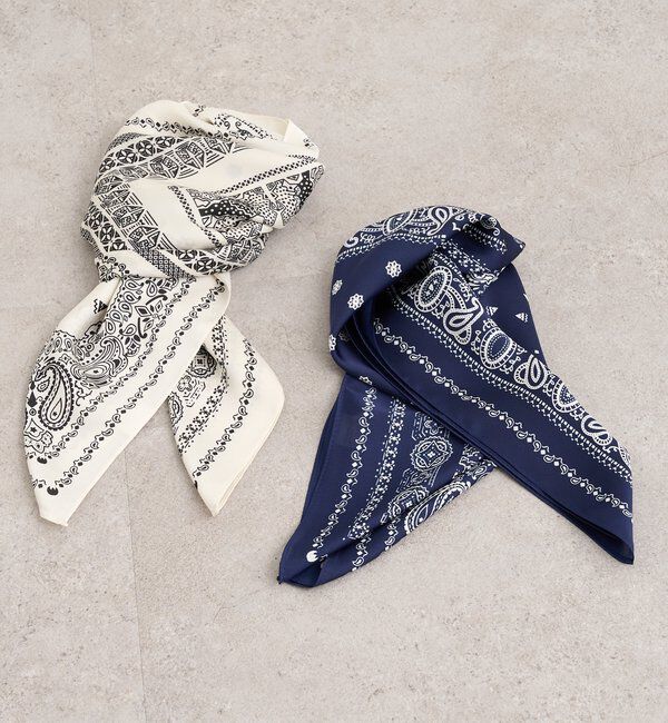  「ペイズリースカーフ」|バンダナ・スカーフ|ネイビー