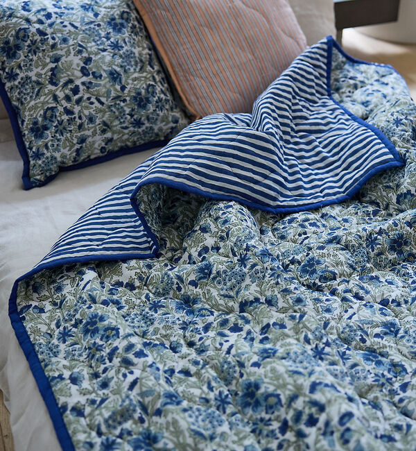 collex「ブロックプリント キルトブランケット 140&times;200」|ブランケット|