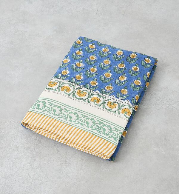 collex「マルチクロス ボニータ花柄 ブロックプリント 145&times;225」|ブランケット|