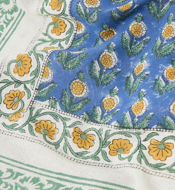 collex「マルチクロス ボニータ花柄 ブロックプリント 145&times;225」|ブランケット|