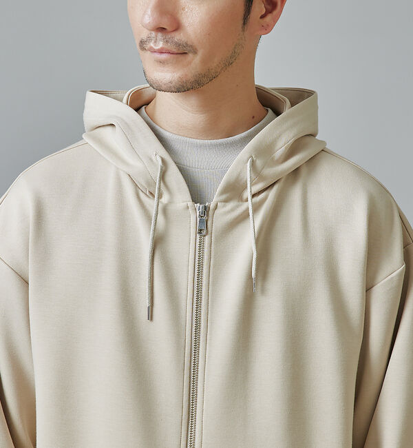 ABAHOUSE「【インバーテッドプリーツ】ジップパーカー / ダンボールニット」|パーカー|