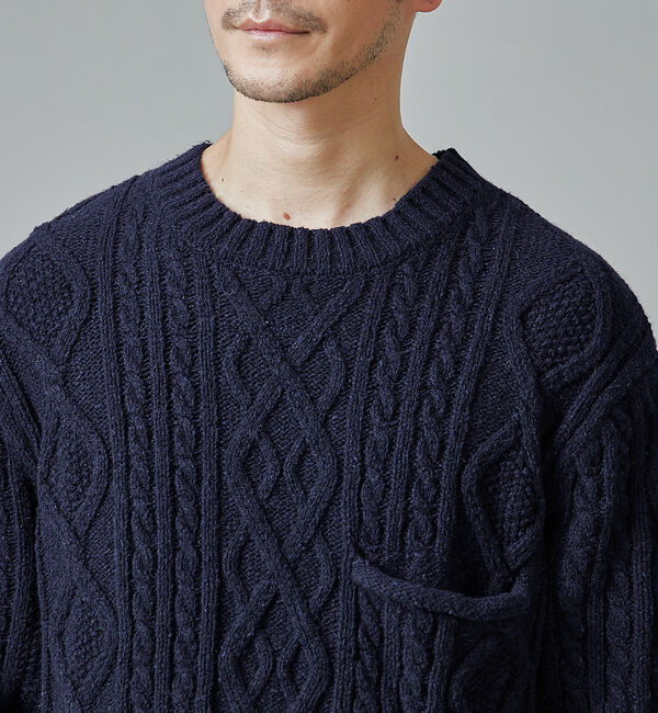 ABAHOUSE「【ECO PLANET】ケーブル編み プルオーバー ニット」|ニット・セーター|