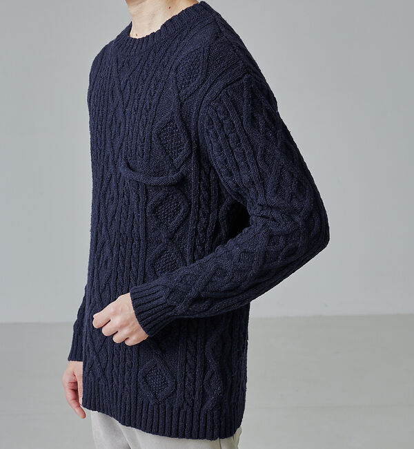 ABAHOUSE「【ECO PLANET】ケーブル編み プルオーバー ニット」|ニット・セーター|