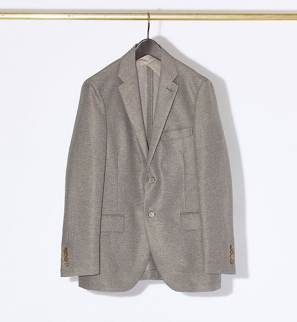 ABAHOUSE「【セットアップ対応/FLEX JACKET】TOP調 カラミ メッシュ ナチュラ」|テーラードジャケット|グレージュ