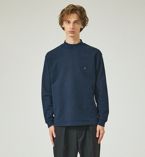 ABAHOUSE「【ワンポイントロゴ】モックネック スウェット / 裏毛プルオーバー」|スウェット・ジャージ|ネイビー