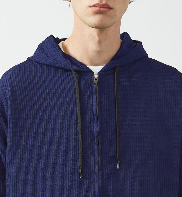 ABAHOUSE「ブロック柄メッシュ　ダブル ジップパーカー / シアーストレッチ」|パーカー|