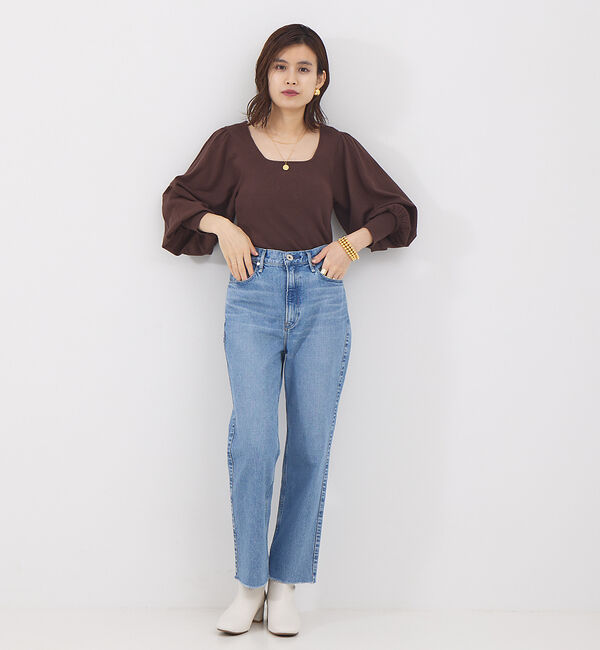 Rouge vif「パフスリーブスクエアネックニット」|ニット・セーター|