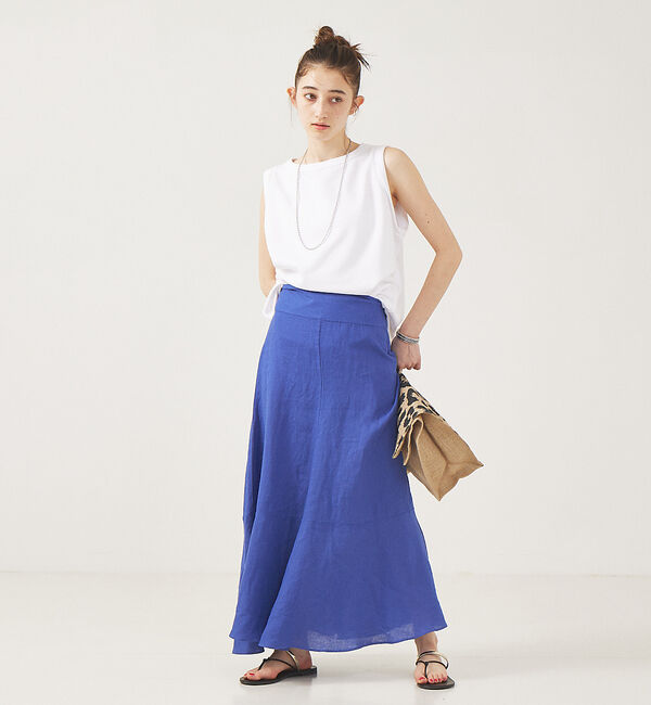 Rouge vif「【セットアップ対応】麻製品染マキシスカート」|スカート|