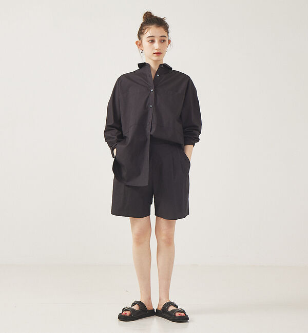 Rouge vif「シャツ&times;ショートパンツセットアップ」|シャツ・ブラウス|チャコールグレー