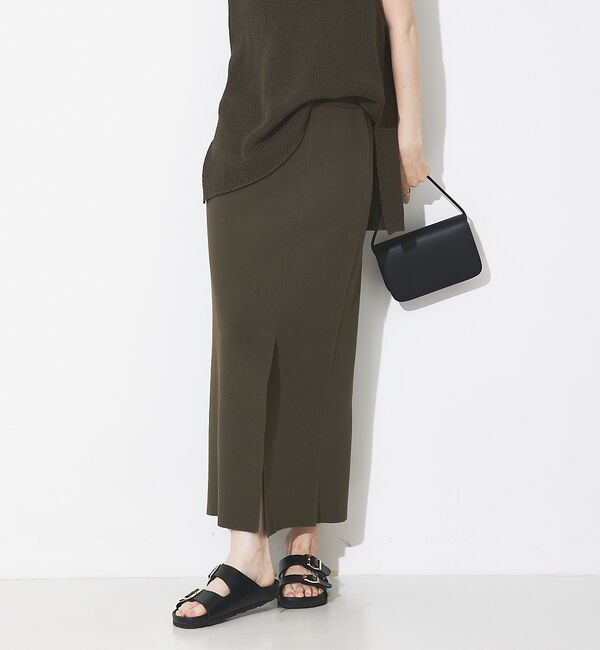 Rouge vif「【セットアップ対応】麻混ニットタイトスカート」|スカート|カーキ