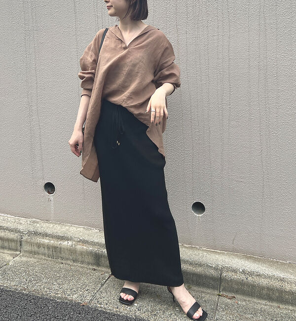 Rouge vif「麻バックスリットVネックシャツ」|シャツ・ブラウス|