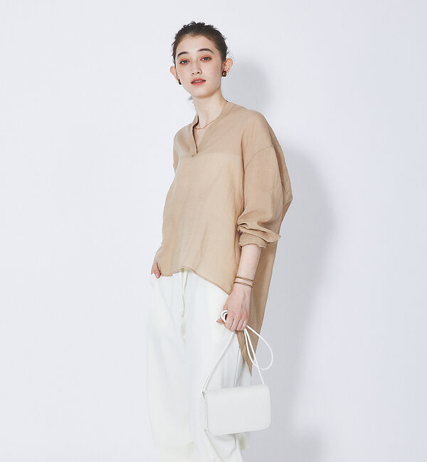 Rouge vif「麻バックスリットVネックシャツ」|シャツ・ブラウス|