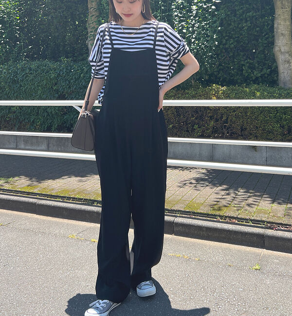 Rouge vif「ダブルクロス サロペット」|オールインワン|ブラック