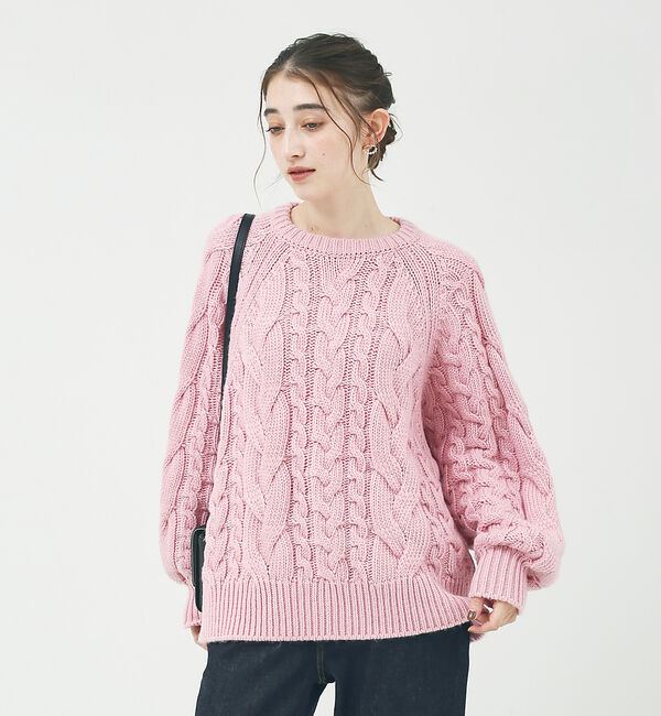 Rouge vif「ケーブルBIGプルオーバー」|ニット・セーター|